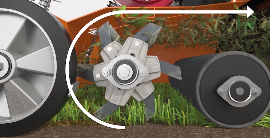 Overtop rotating blades